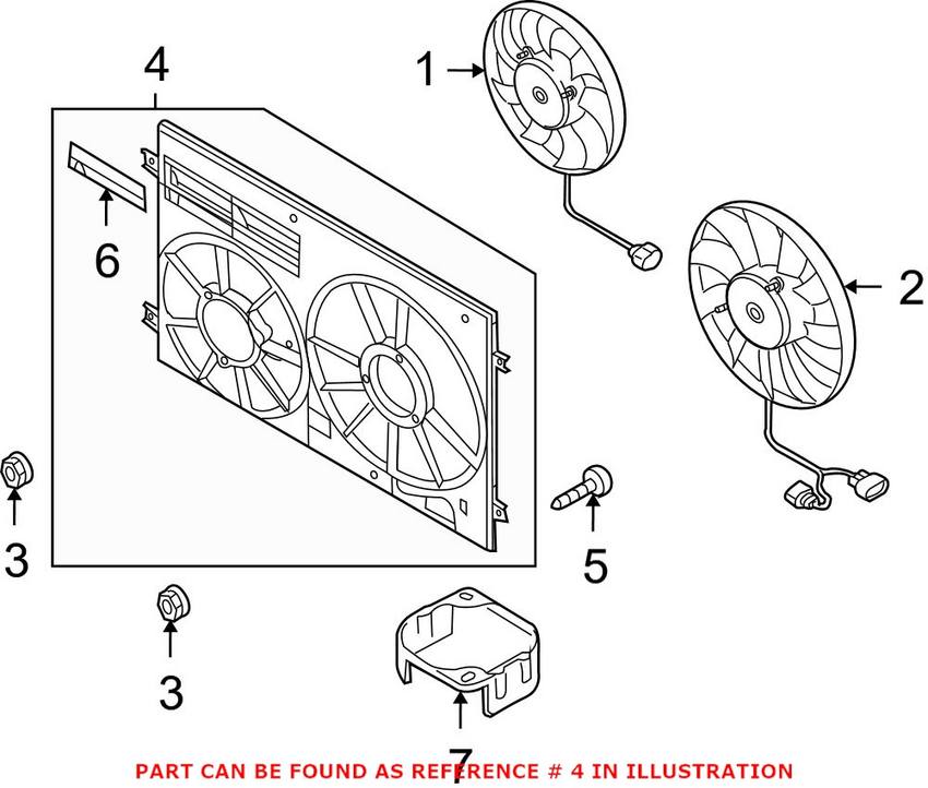 Audi VW Dual Fan Cover (Black) 1K0121205AJ9B9