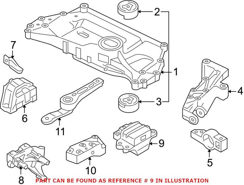 VW Manual Transmission Mount 1K0199555BE