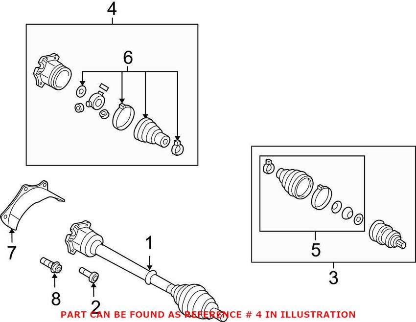 VW CV Joint Kit – Front Inner 1K0498103Q