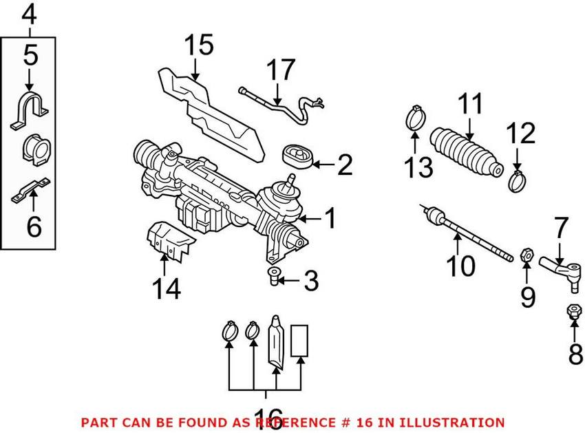 VW Rack and Pinion Bellows Clamp 1K0498970A