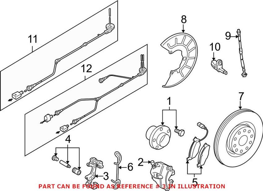 VW Disc Brake Caliper Bracket 1K0615125D