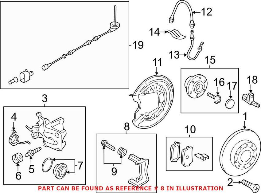 VW Disc Brake Caliper Bracket – Rear 1K0615425P