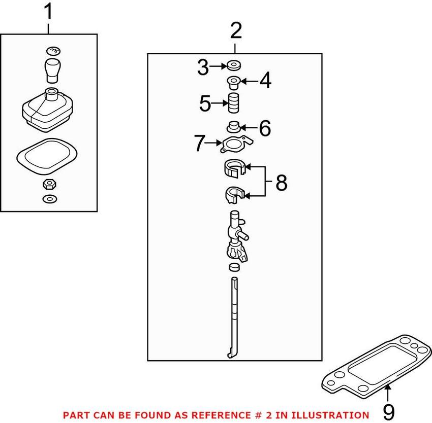 VW Manual Transmission Shift Lever 1K0711050A