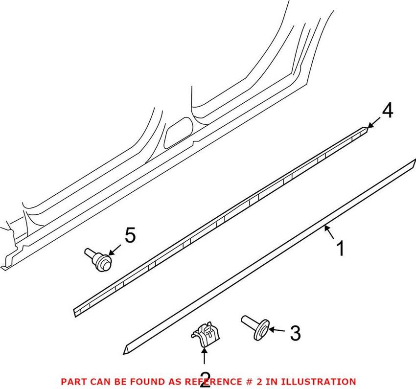 VW Rocker Molding Jack Adapter 1K0853493