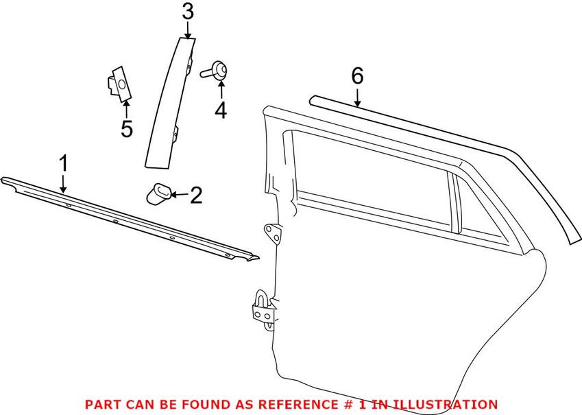 Window Trim Seal – Rear Driver Side (Chrome)