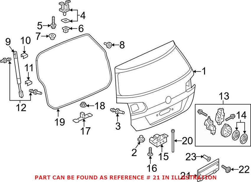 VW License Plate Bracket – Rear 1KM827211B