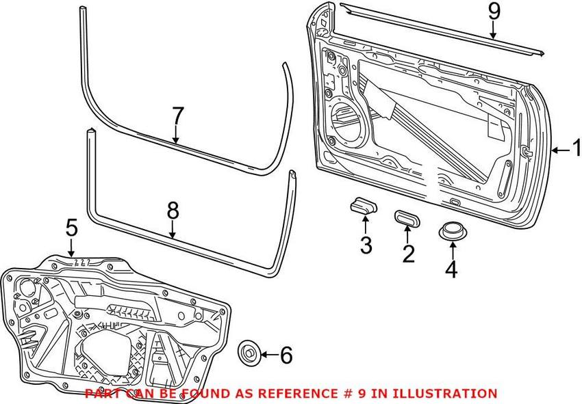 Window Trim Seal – Front Passenger Side (Chrome)