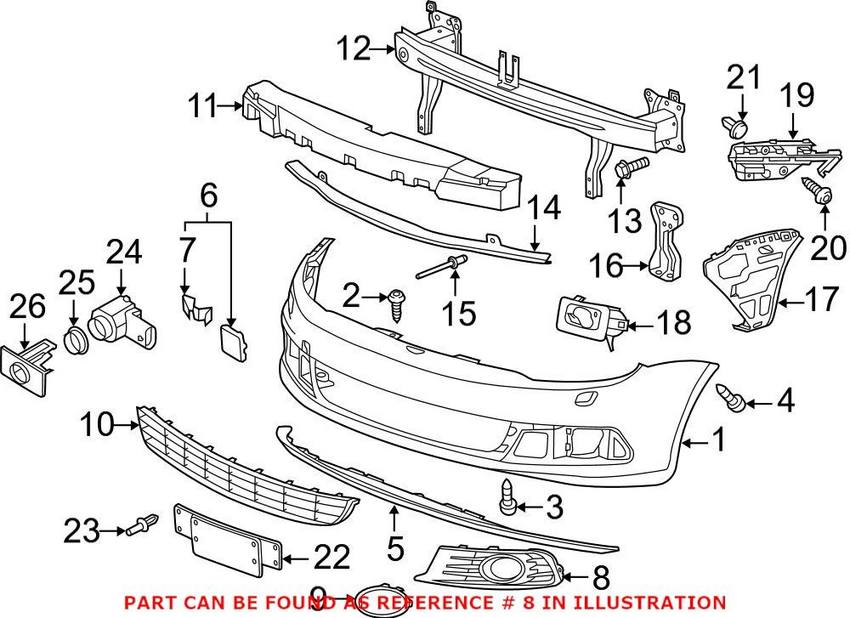 VW Grille – Front Driver Side 1Q0854661DRYP