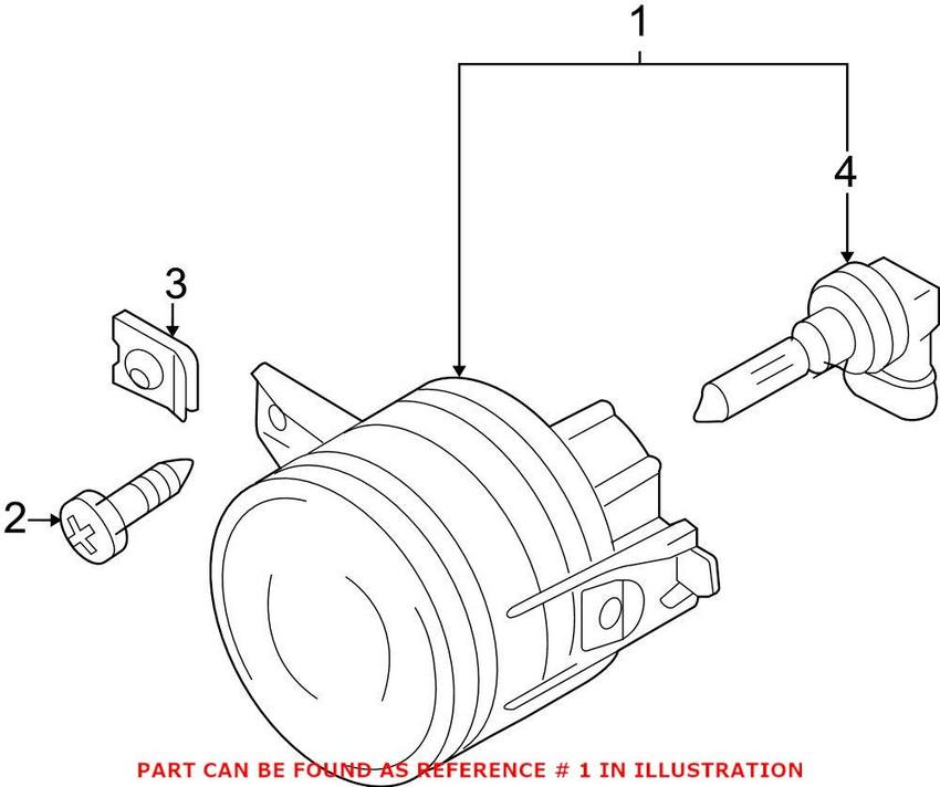 VW Fog Light – Front Passenger Side 1T0941700H