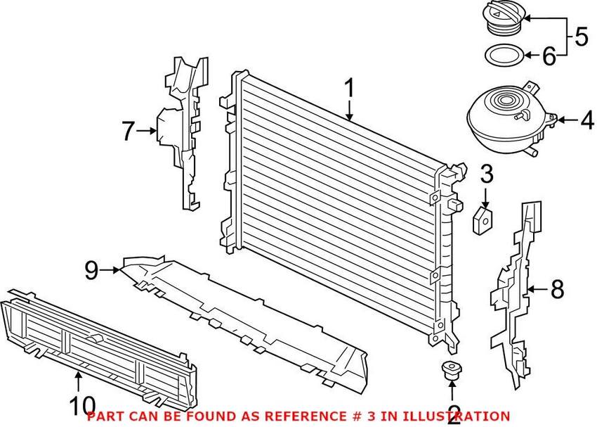 VW Radiator Mount Bracket 1Z0121367B – Genuine VW/Audi