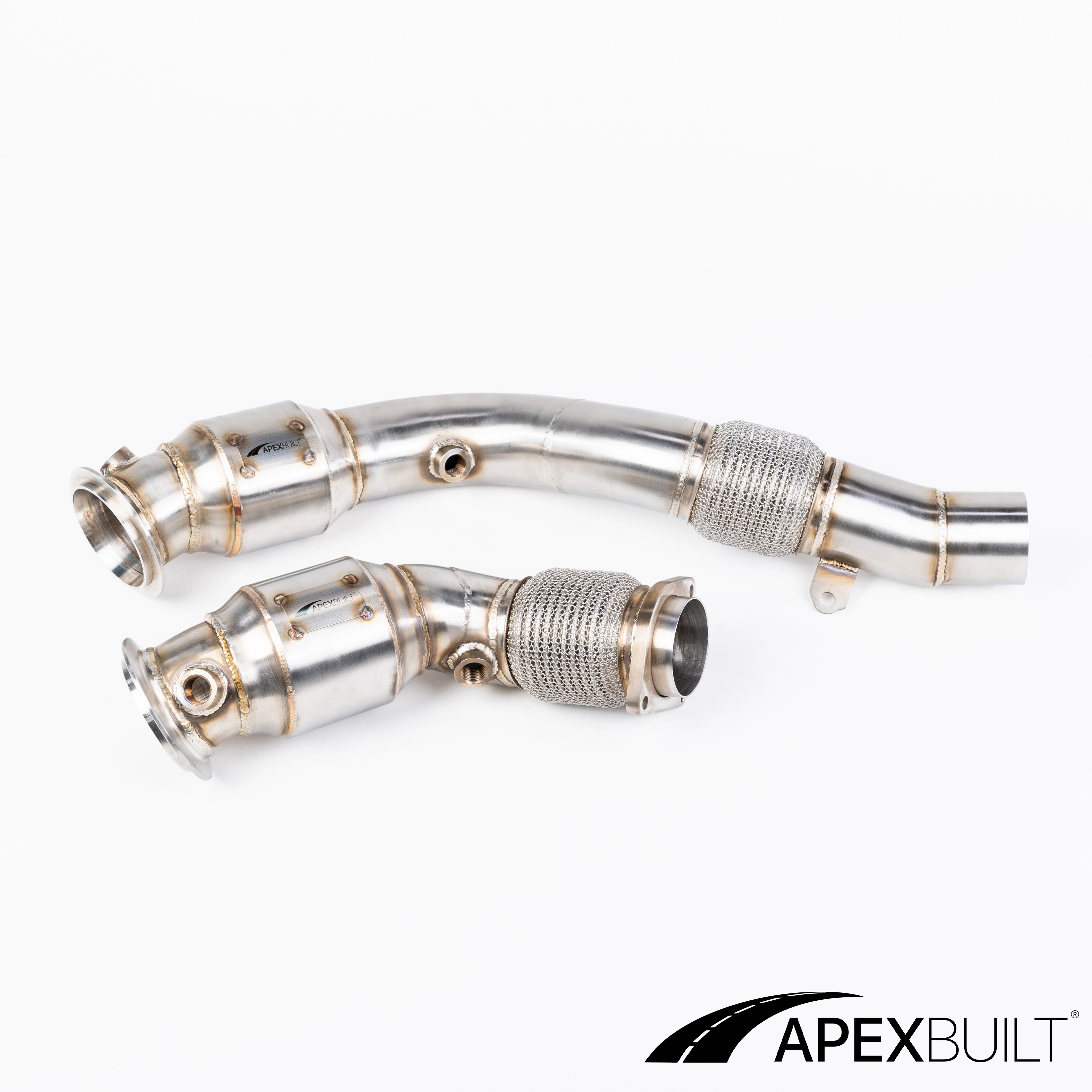 ApexBuilt® BMW F87 M2C, F80 M3, & F82/F83 M4 Resonated Race Downpipes (S55, 2015-20)