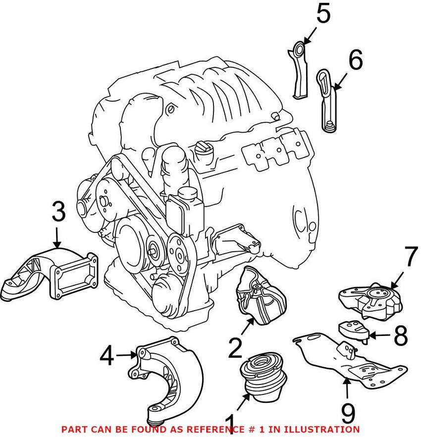 Mercedes Engine Mount 2032401617