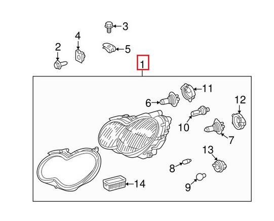 Mercedes Headlight Assembly – Driver Side (Halogen) 2038204961