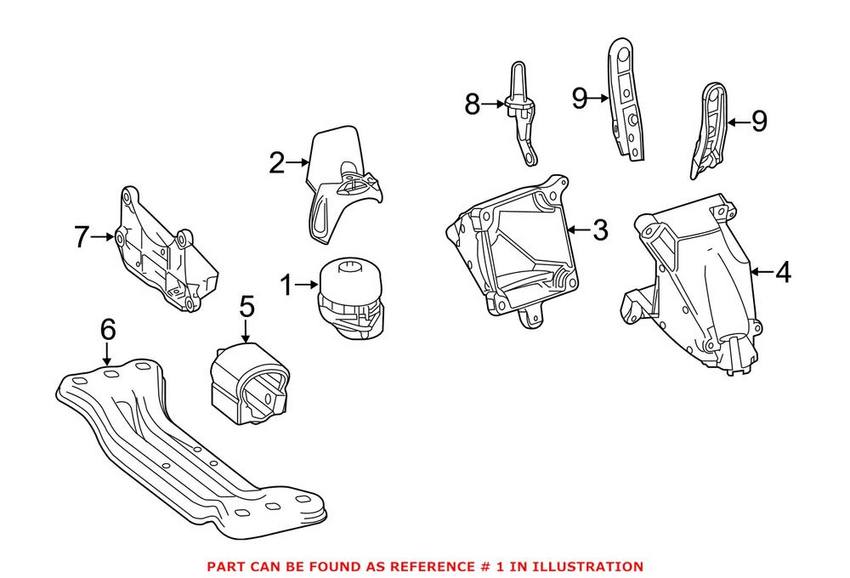 Mercedes Engine Mount – Passenger Right 2042405417