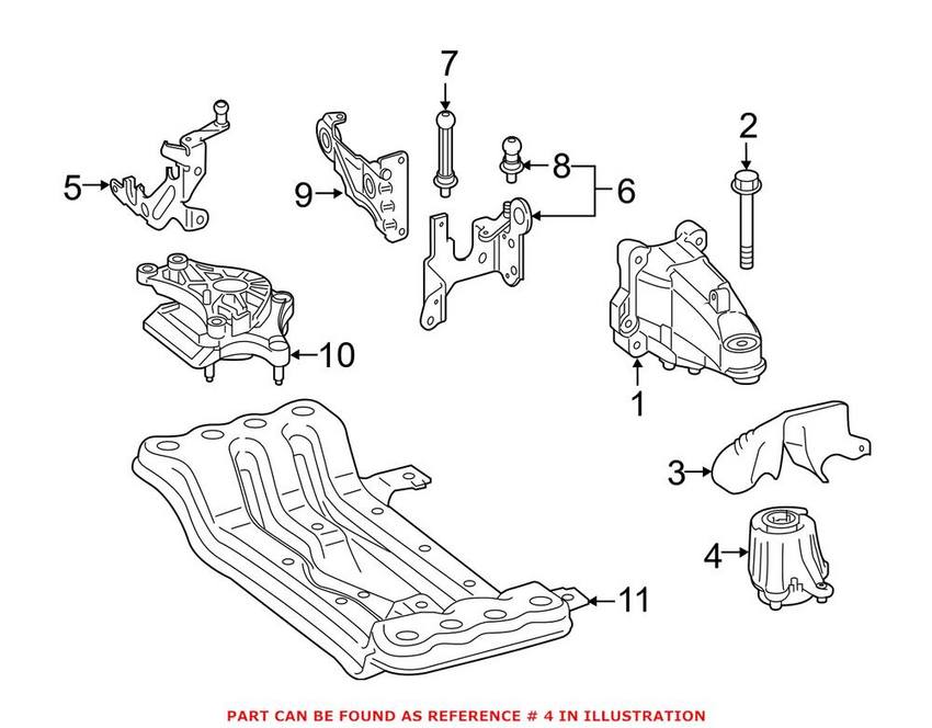 Mercedes Engine Mount – Driver Side 205240080028