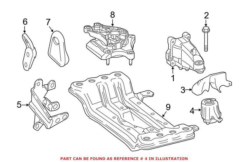 Mercedes Engine Mount – Passenger Right 2052405000