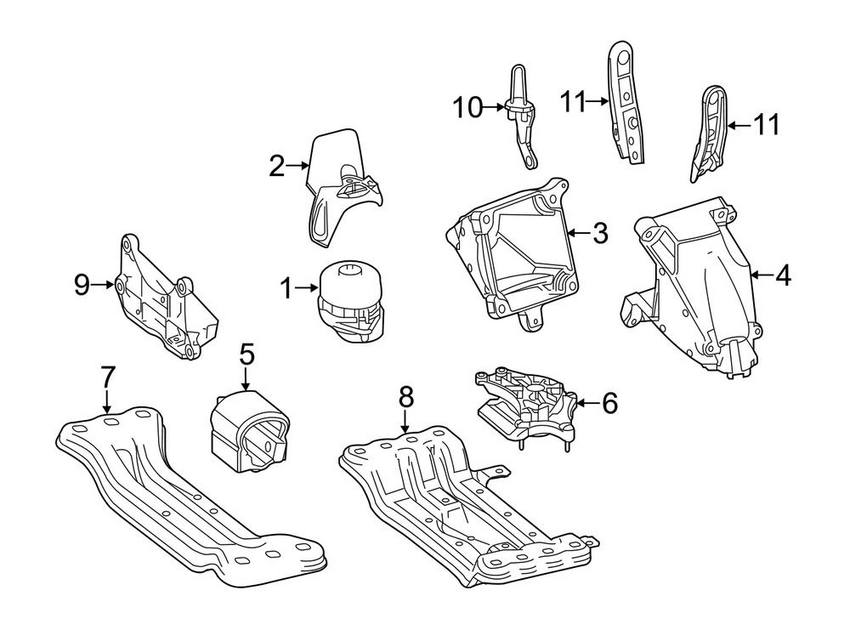 Mercedes Engine Mount – Front 2072400417