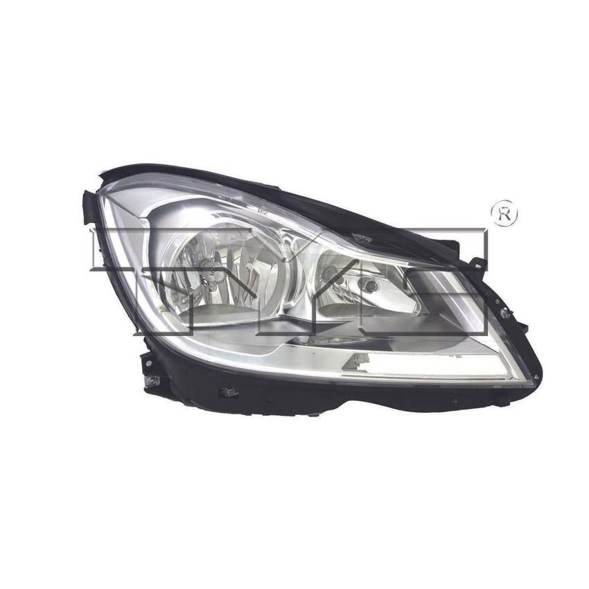 Mercedes Headlight Assembly – Passenger Side (Halogen) (Chrome Bezel) (NSF) 2048205459 – TYC 209273001