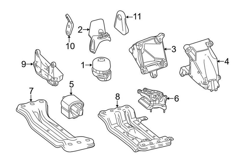 Mercedes Engine Mount – Front 2122407017