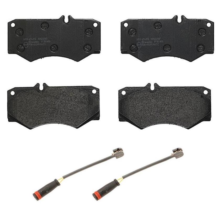 Mercedes Brakes Set Kit – Pads Front (Low-Met) (with Sensors) 0084204020 – Brembo 2128749KIT