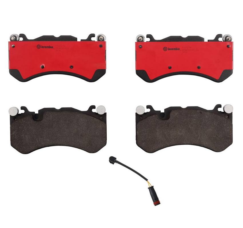 Mercedes Brakes Set Kit – Pads Front (Ceramic) (with Sensor) 008420412028 – Brembo 2128787KIT