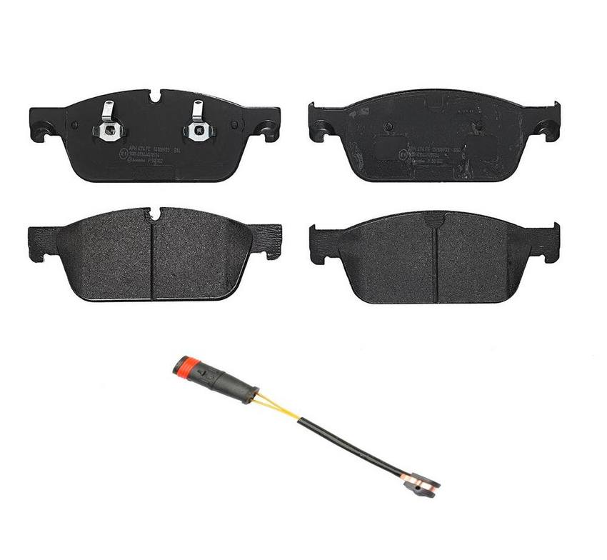 Mercedes Brakes Set Kit – Pads Front (Low-Met) (with Sensor) 0084200020 – Brembo 2129110KIT