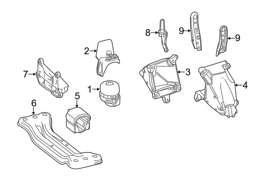 Mercedes Engine Mount – Driver Left 2182400317