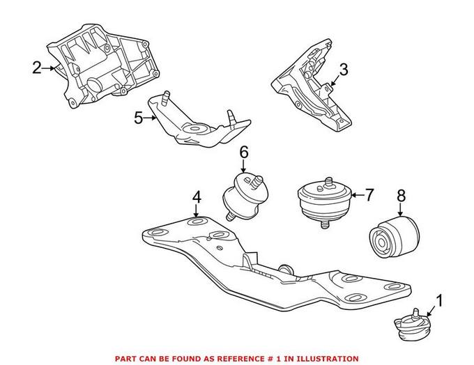 BMW Engine Mount – Passenger Right 22111141792