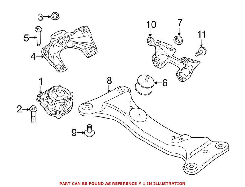 BMW Engine Mount – Driver Side 22112284817