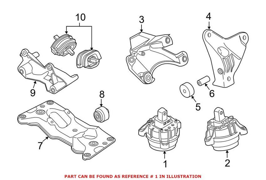 BMW Engine Mount – Passenger Side 22116786528