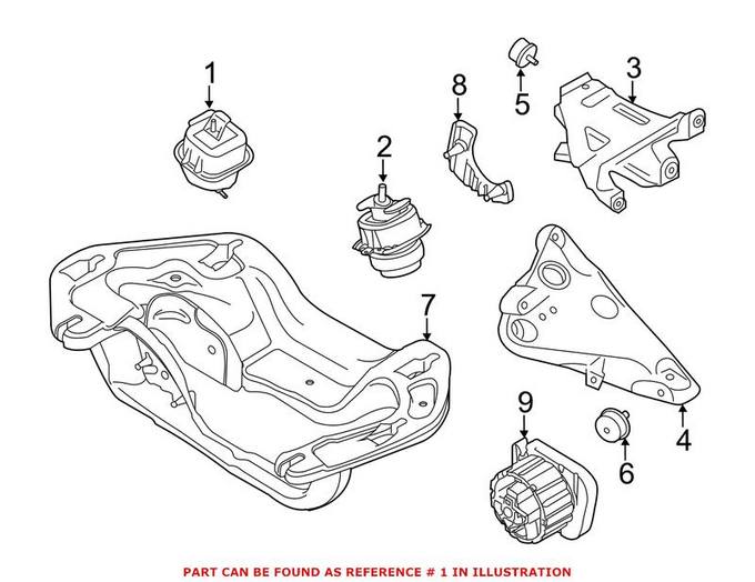 BMW Engine Mount – Passenger Right 22116853104