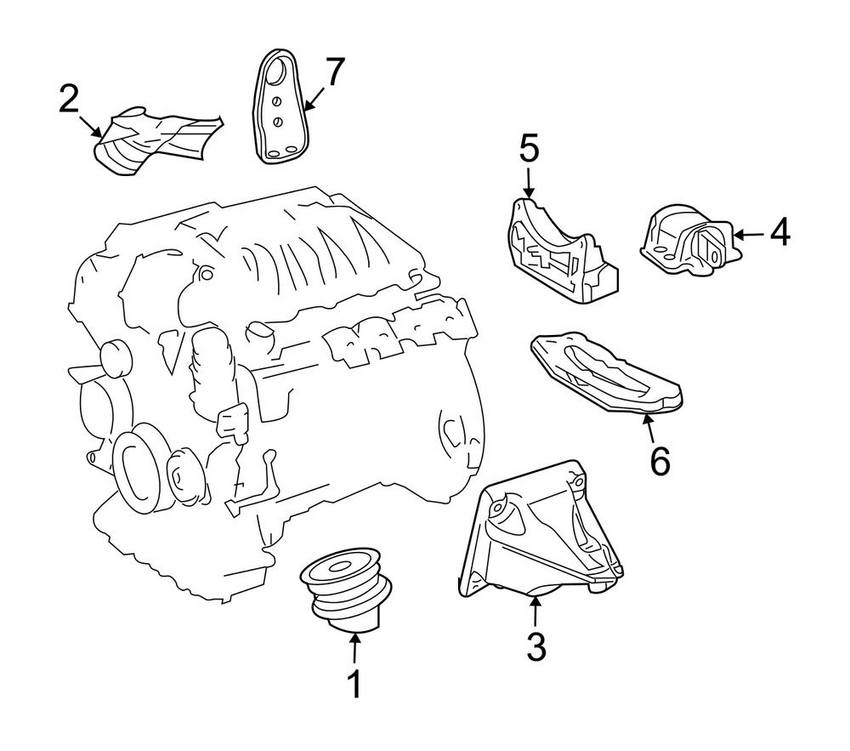 Mercedes Engine Mount 2212400417