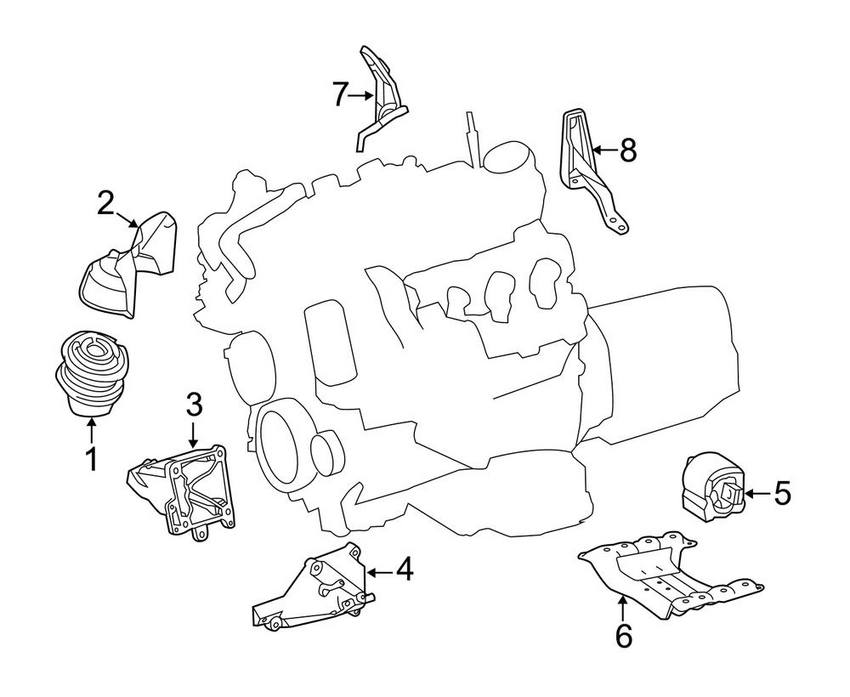 Mercedes Engine Mount – Driver Left 2212407117