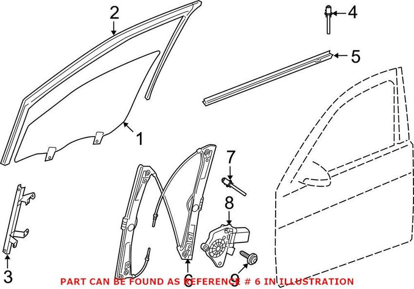 Mercedes Window Regulator – Front Driver Side 2217200146