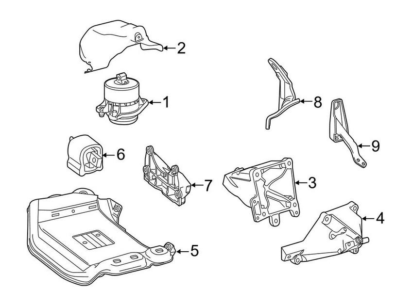 Mercedes Engine Mount – Driver Side 2222405117