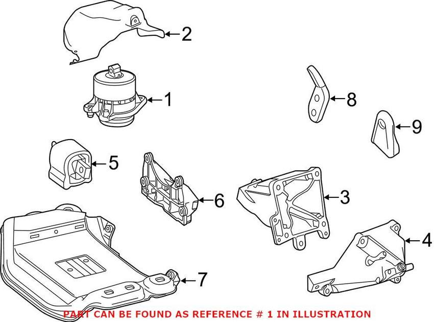 Mercedes Engine Mount – Passenger Side 2222407217