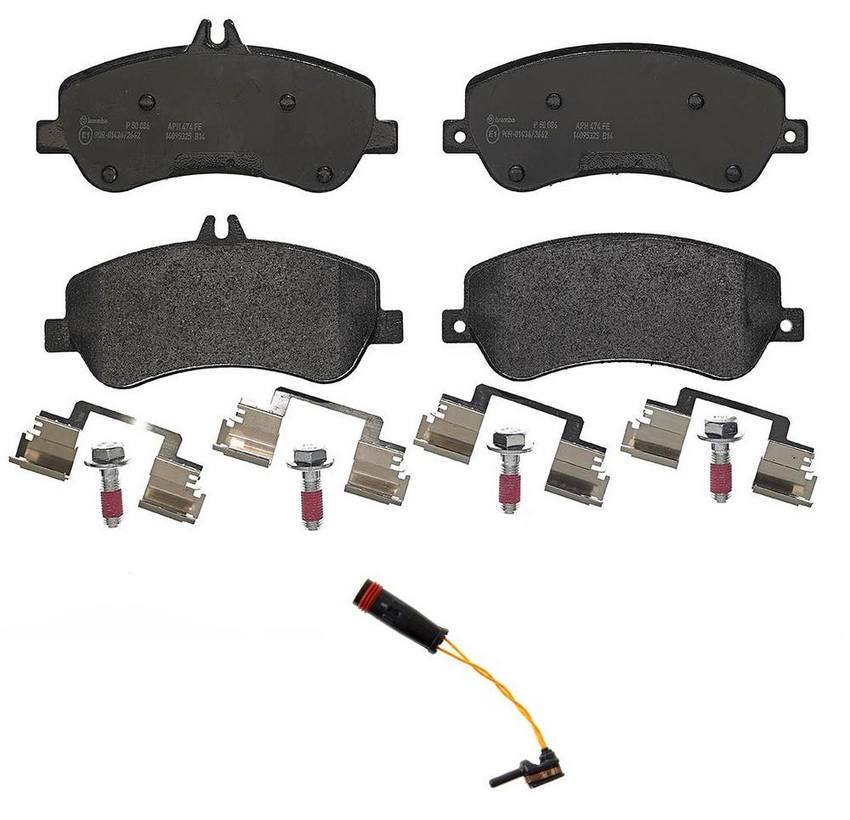 Mercedes Brakes Set Kit – Pads Front (Low-Met) (with Sensor) 2115401717 – Brembo 2224015KIT