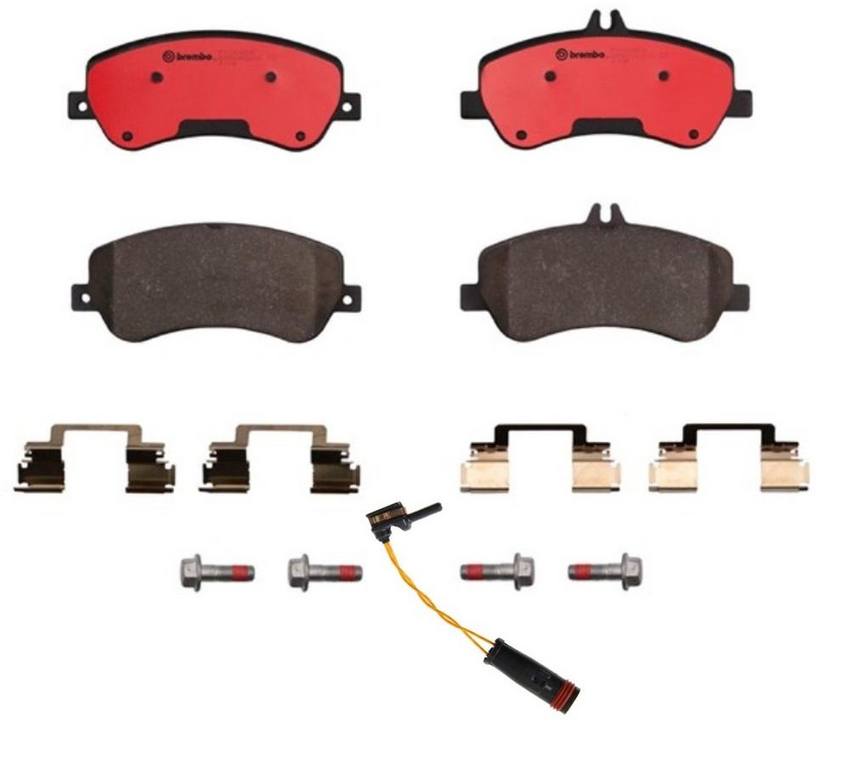 Mercedes Brakes Set Kit – Pads Front (Ceramic) (with Sensor) 2115401717 – Brembo 2224055KIT