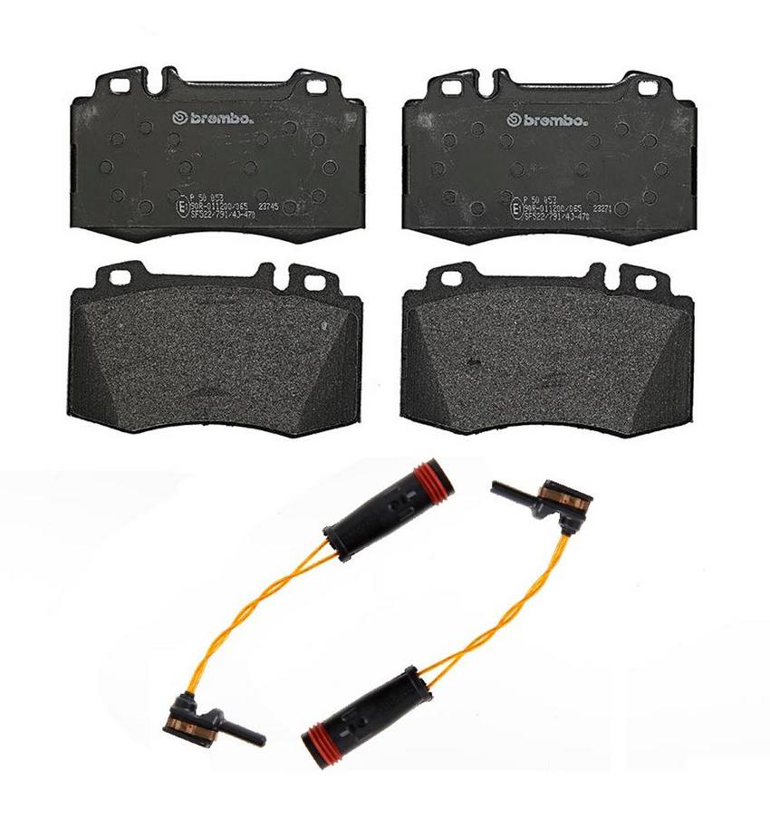 Mercedes Brakes Set Kit – Pads Front (Low-Met) (with Sensors) 005420952041 – Brembo 2224064KIT