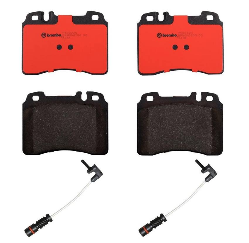 Mercedes Brakes Set Kit – Pads Front (Ceramic) (with Sensors) 005420022041 – Brembo 2259804KIT