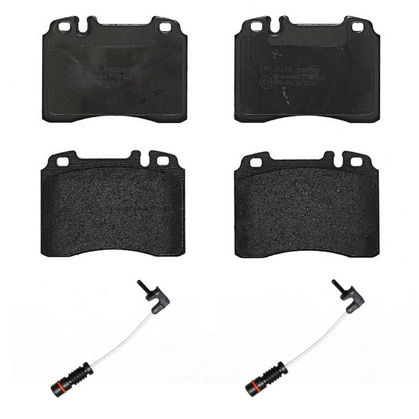 Mercedes Brakes Set Kit – Pads Front (Low-Met) (with Sensors) 005420022041 – Brembo 2259815KIT