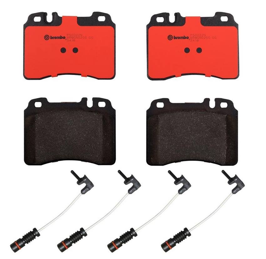 Mercedes Brakes Set Kit – Pads Front (Ceramic) (with Sensors) 005420022041 – Brembo 2259820KIT