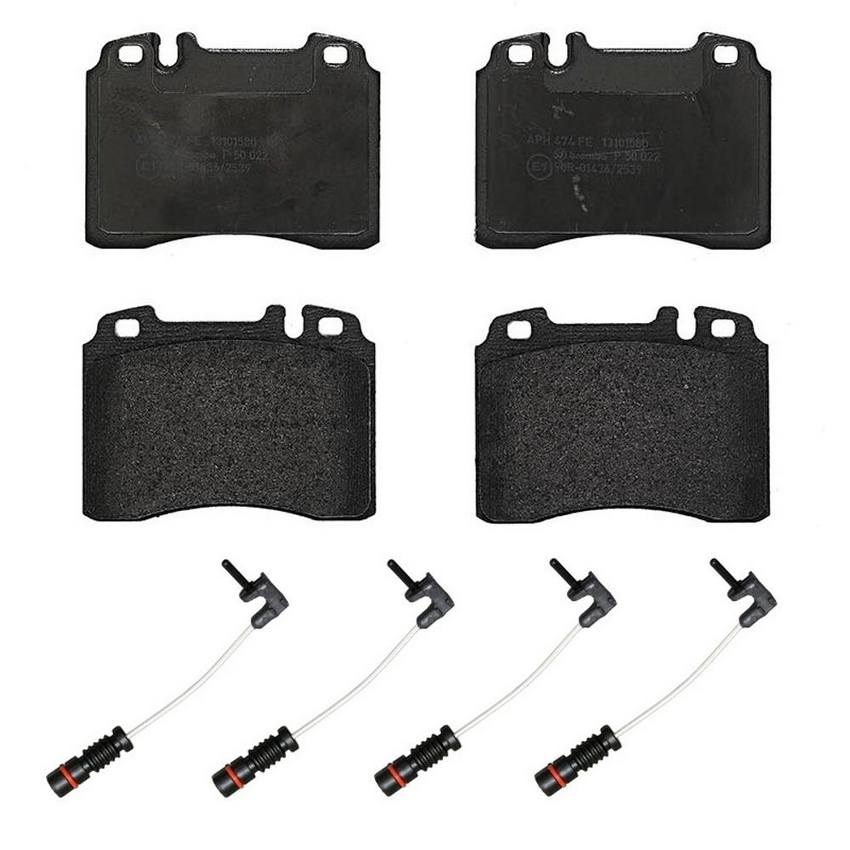 Mercedes Brakes Set Kit – Pads Front (Low-Met) (with Sensors) 005420022041 – Brembo 2262472KIT