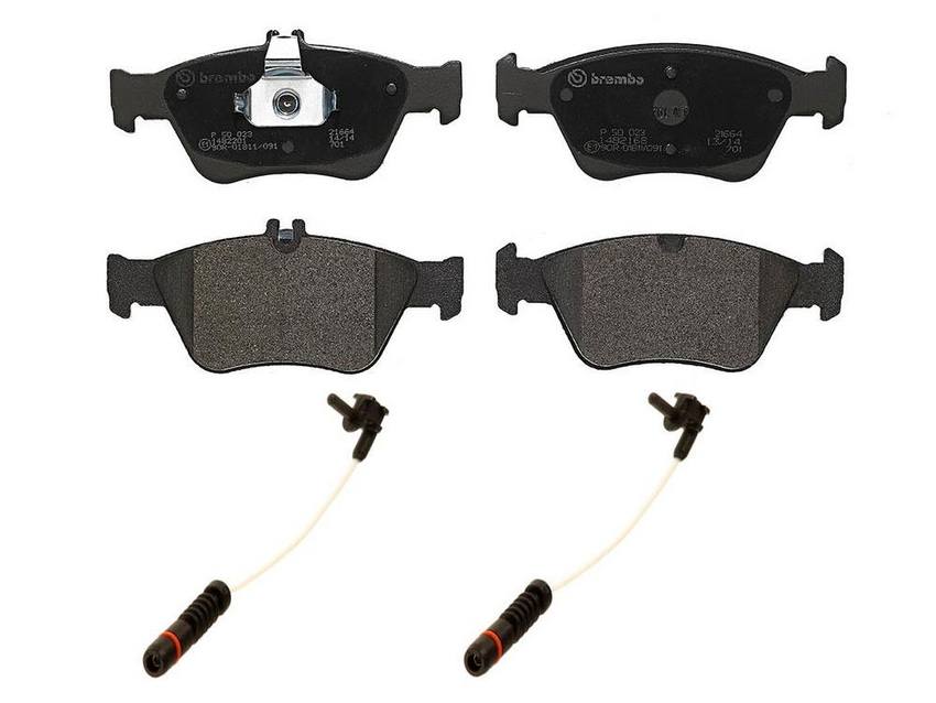 Mercedes Brakes Set Kit – Pads Front (Low-Met) (with Sensors) 004420022041 – Brembo 2262513KIT