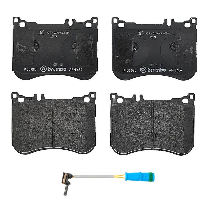 Mercedes Brakes Set Kit – Pads Front (Low-Met) (with Sensor) 2319050014 – Brembo 2262544KIT