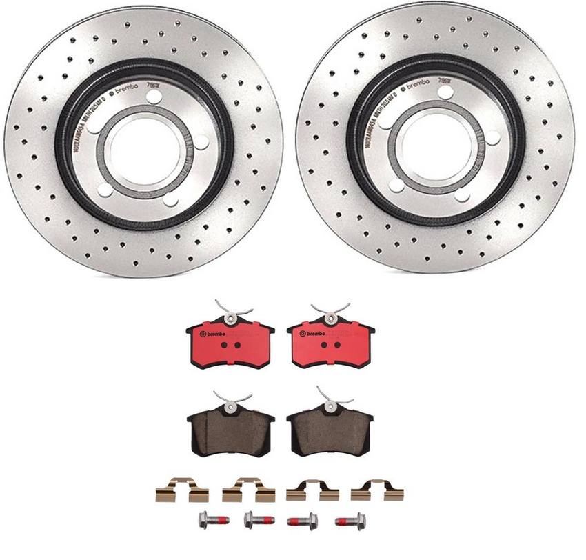 Audi Brembo Brake Kit – Pads and Rotors Rear (280mm) (Xtra) (Ceramic) 8E0698451L – Brembo 2262555KIT