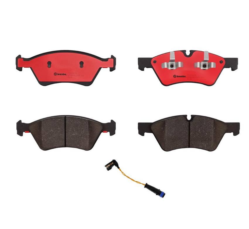 Mercedes Brakes Set Kit – Pads Front (Ceramic) (with Sensor) 164420262064 – Brembo 2262556KIT