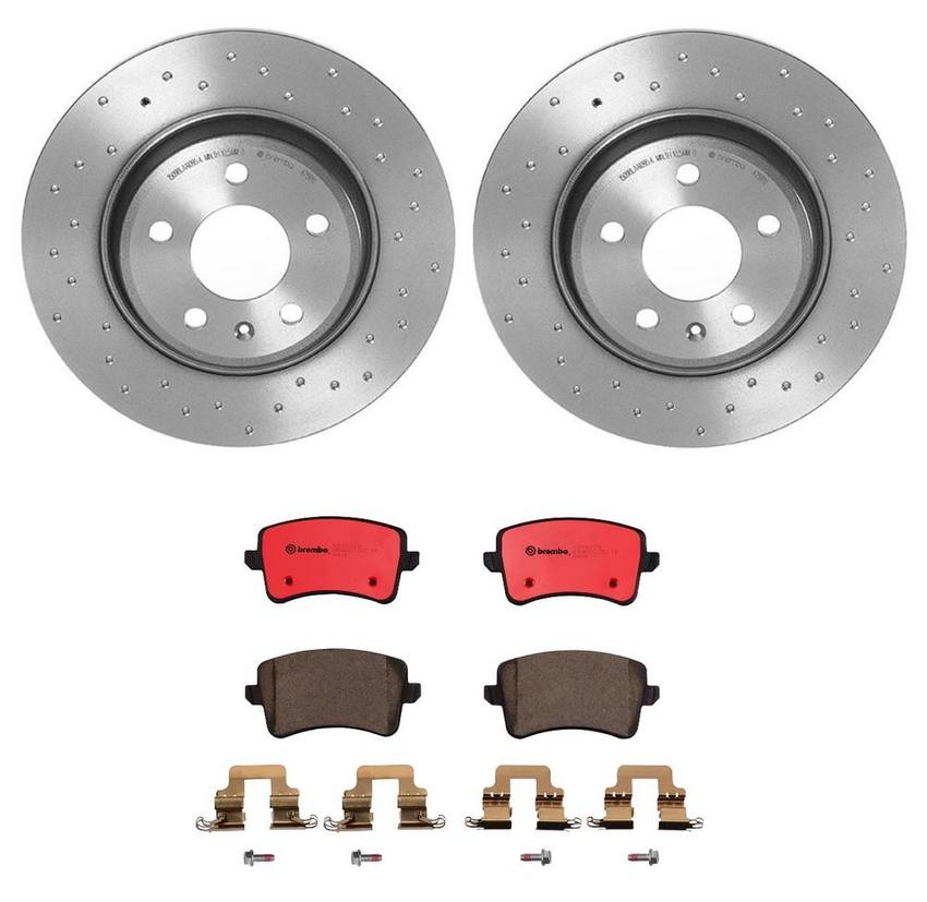 Audi Brembo Brake Kit – Pads and Rotors Rear (300mm) (Xtra) (Ceramic) 8K0698451G – Brembo 2265529KIT