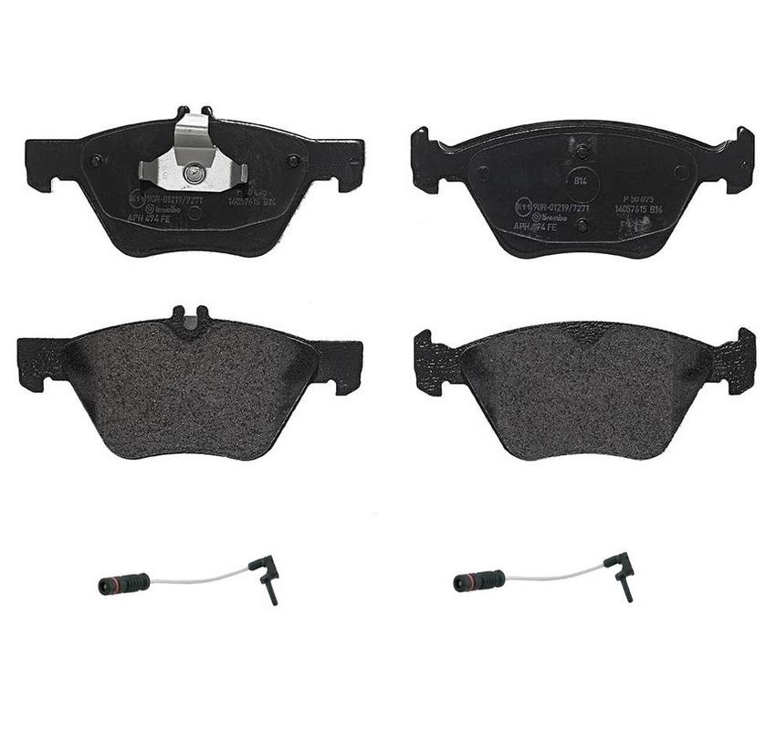 Mercedes Brakes Set Kit – Pads Front (Low-Met) (with Sensors) 004420072041 – Brembo 2272496KIT