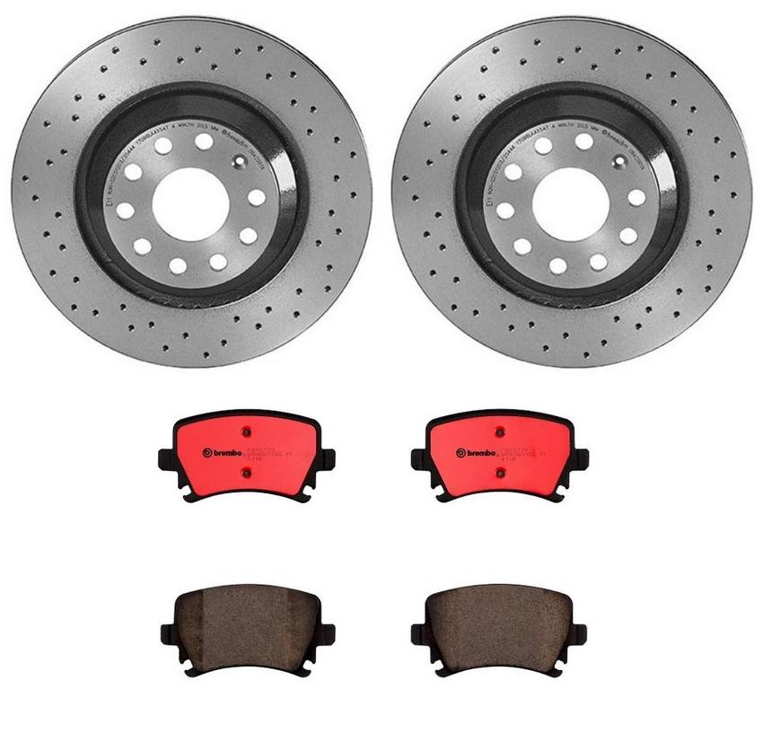 Audi VW Brakes Kit – Pads and Rotors Rear (310mm) (Xtra) (Ceramic) 8E0698451J – Brembo 2325549KIT